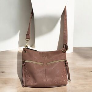 Rosetti Adobe Rose‎ Small Crossbody Bag Faux Leather Embroidery Minor Flaw